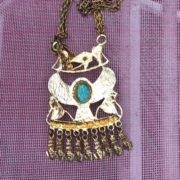 COPY - Vintage Eye of Horus large necklace goldtone - Picture 11 of 11